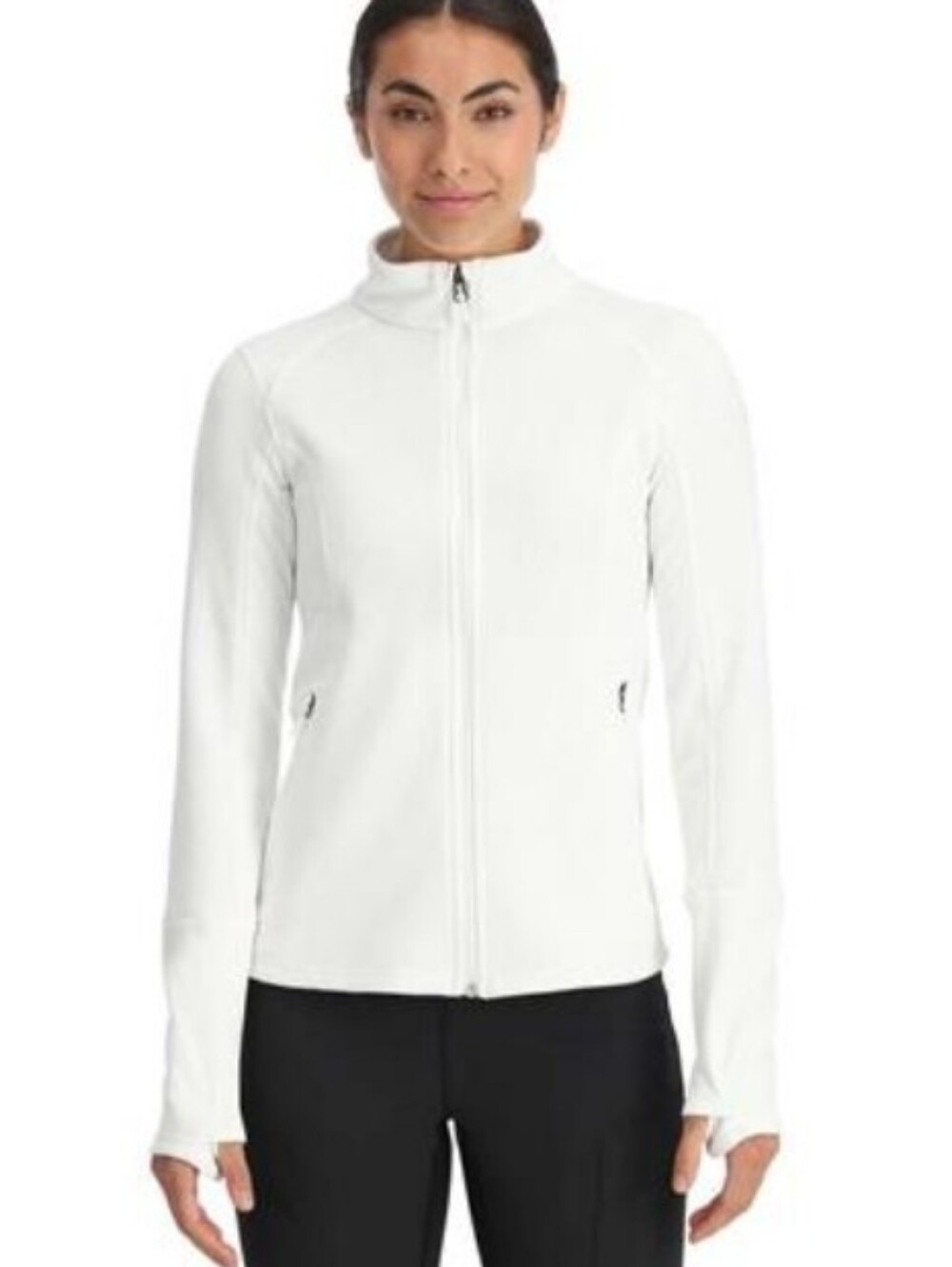 Spyder Womens White Full-Zip Active Performance Track Jacket Medium Top